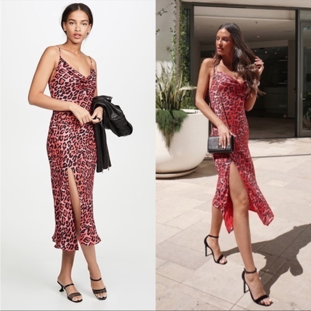 Talulah La Maison Pink Leopard Party Animal Sleeveless Midi Dress